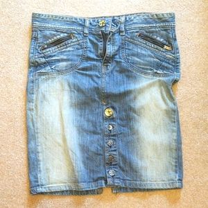 Knee length jean skirt